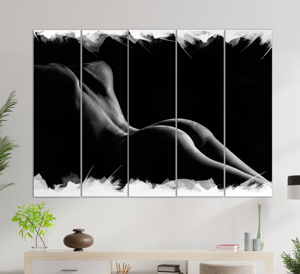 Black And White Female Hip Silhouette Curve Artistic Nude Poster - Image 2