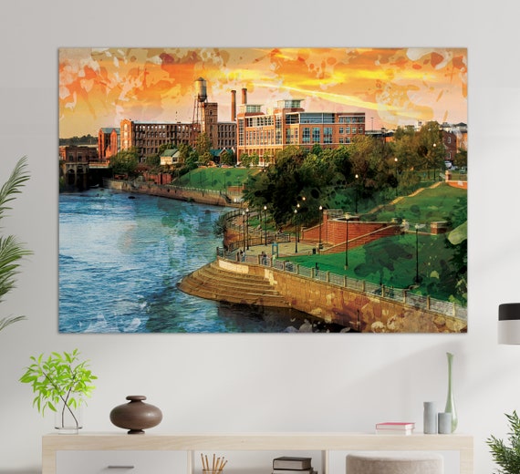 Columbus, Georgia Skyline Travel Poster, City View