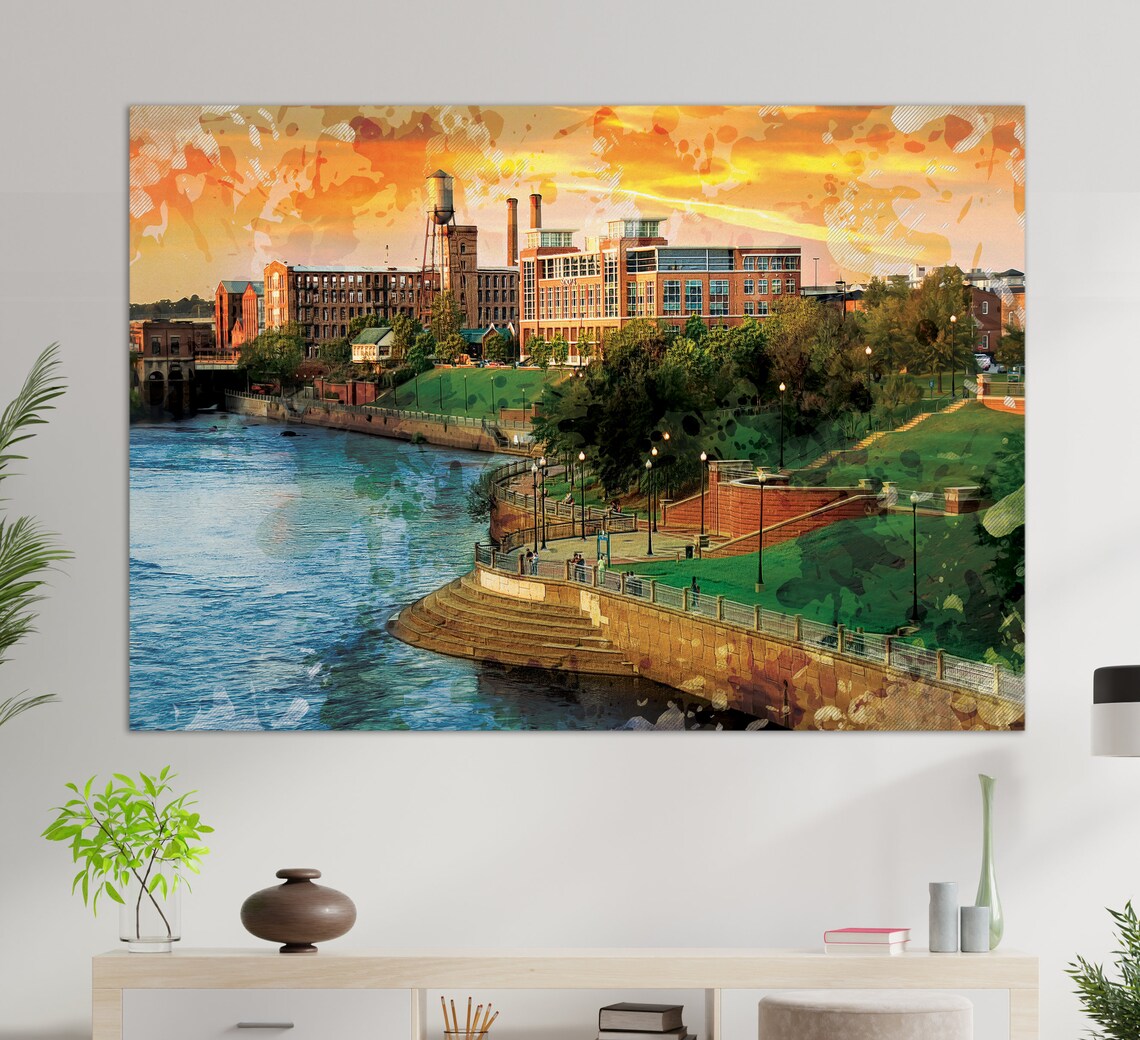 Columbus, Georgia Skyline Travel Poster, City View