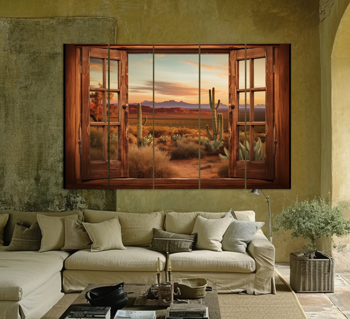 Window To Scenic Arizona Desert, Sonoran Desert Art Print - Image 2