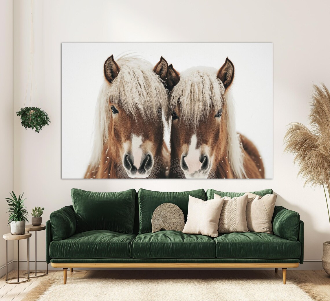 Icelandic Horses Poster Print, Horse Painting