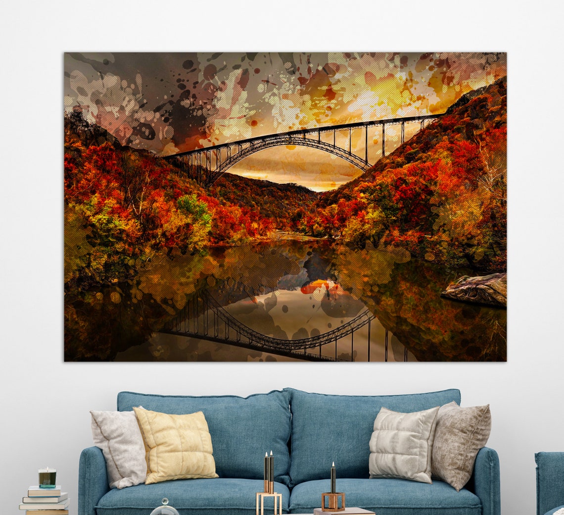 New River Gorge Bridge Print Arch Bridge In Victor Fayette County West Virginia Wall Art - Image 2