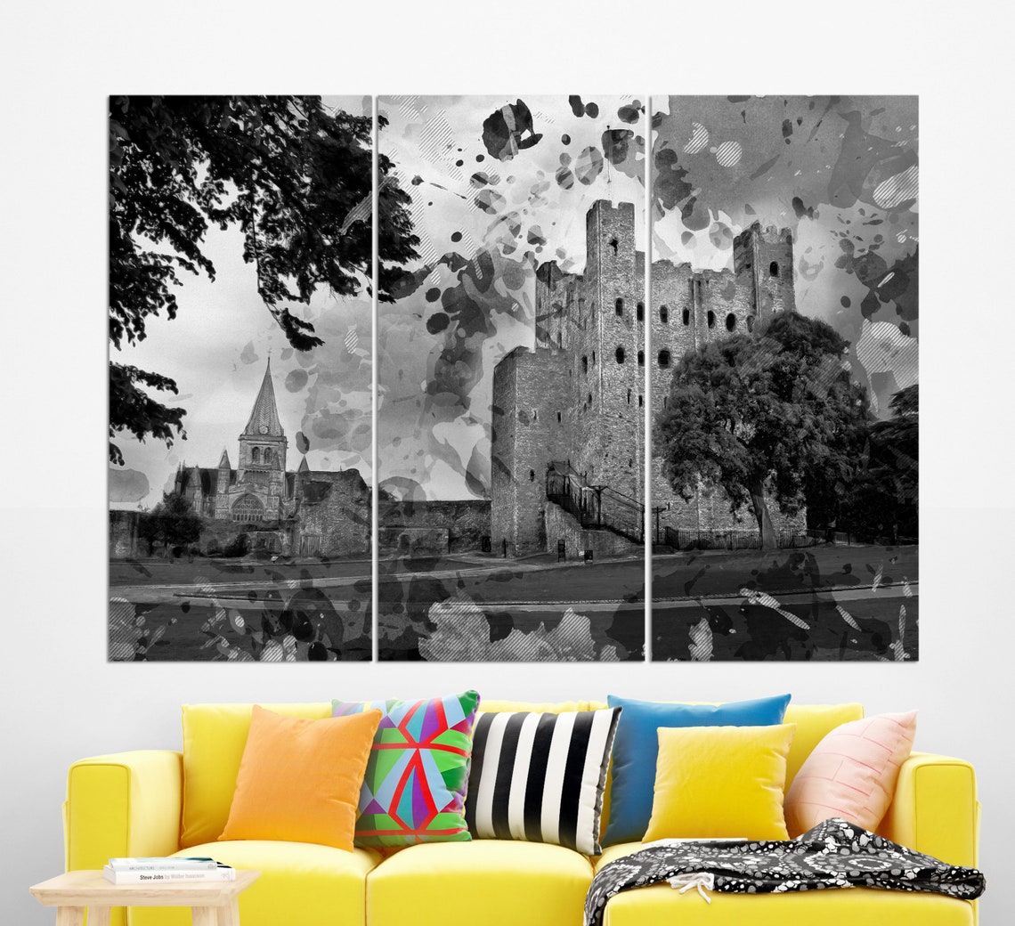 Rochester Castle Print Rochester Wall Art Rochester Painting England - Image 2