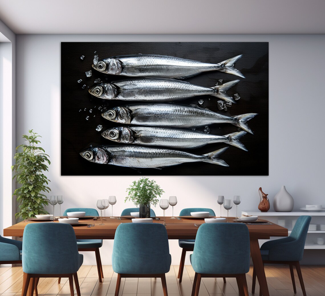 Sardines Print, Fish Shop Kitchen Decor - Image 3
