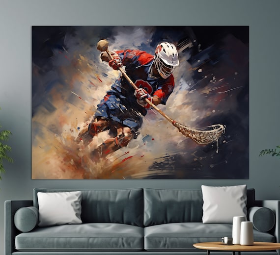 Lacrosse Print Abstract Lacrosse Painting Lacrosse Wall Art Lacrosse Player Gift