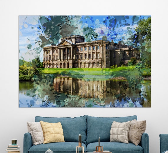 Pemberley Castle Lyme Park Disley United Kingdom Print Pemberley Wall Art Lyme Park Painting