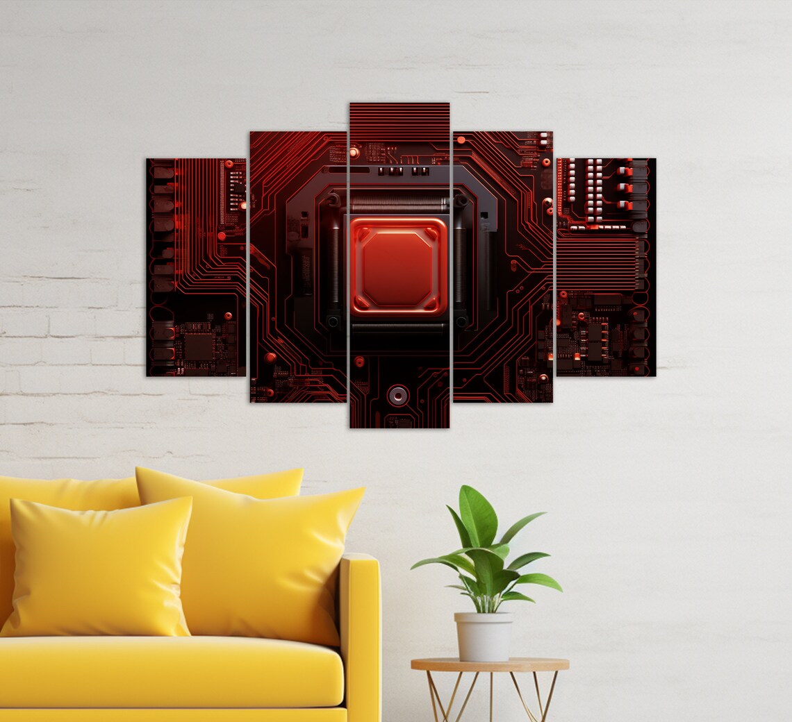 Abstract Microcircuit, Technology Office Wall Art - Image 2