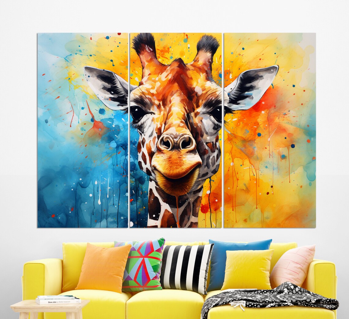 Abstract Giraffe Painting, Wildlife Wall Art - Image 4