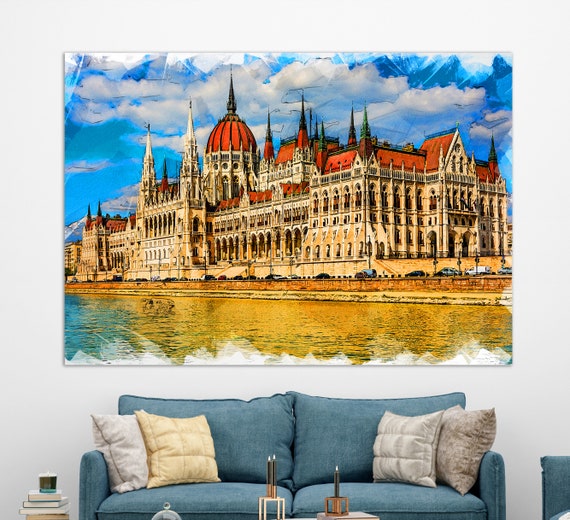Hungarian Parliament Building Art Budapest Parliament Hungary Print Budapest Wall Art Budapest Painting Budapest Print