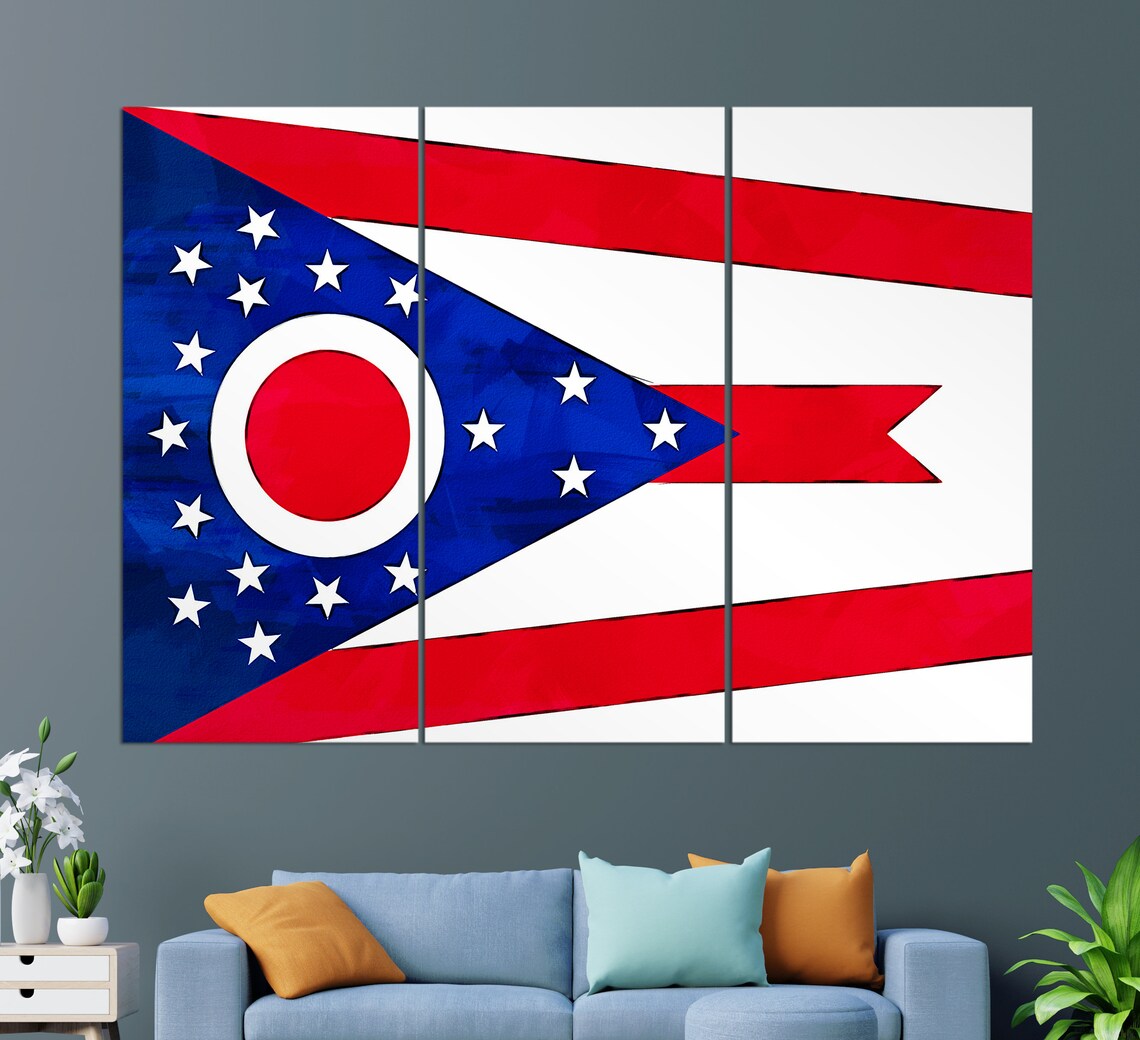 Ohio State Flag Painting, Ohio Wall Art - Image 3