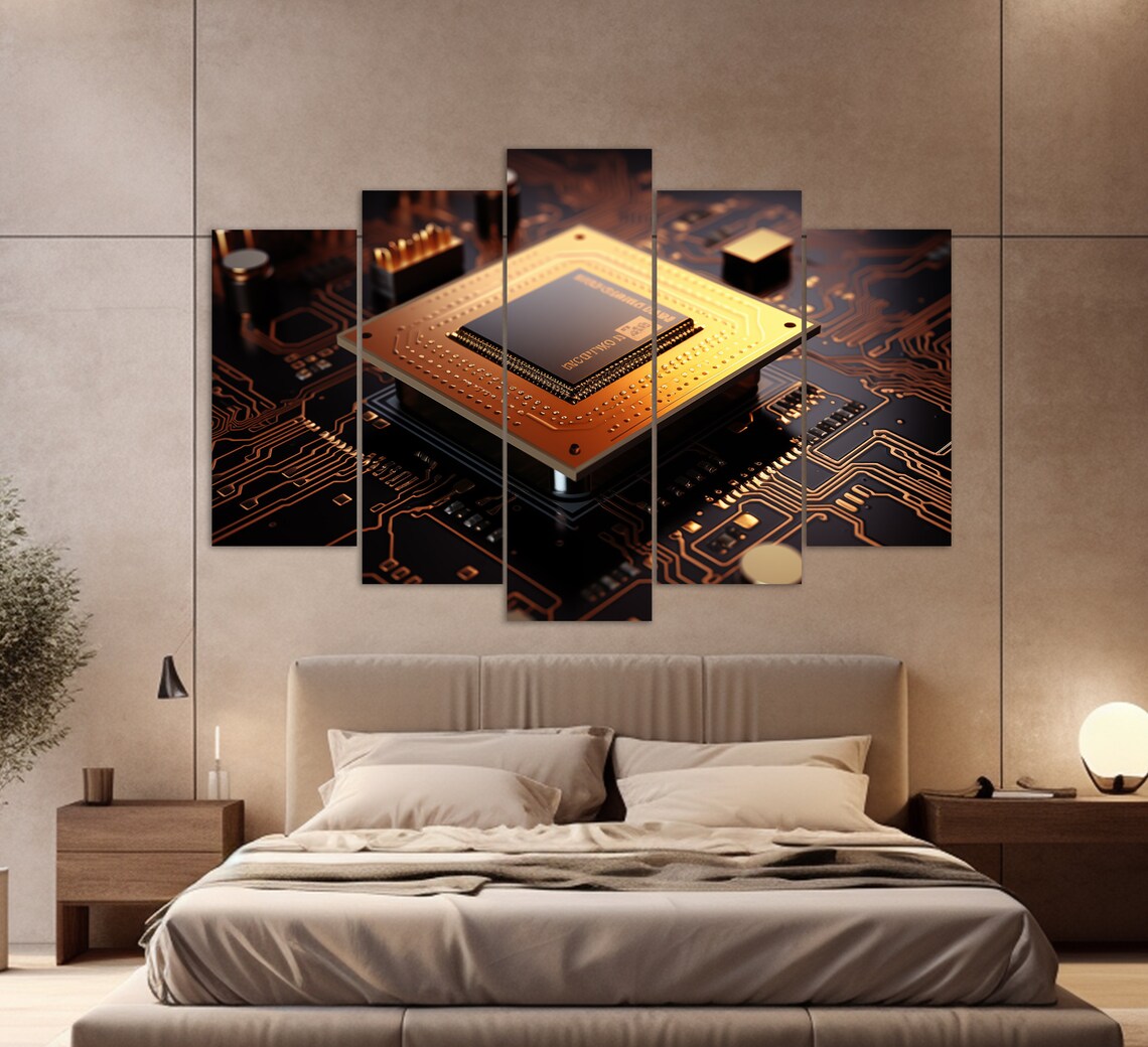 Micro Processor Technology Art Print, Engineer Office - Image 3