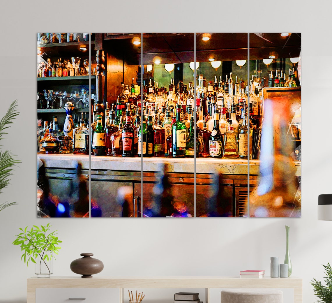 Alcohol Drinks Print Alcohol Painting Alcohol Wall Art Bottles Print Kitchen Decor Pub Wall Art Bar Wall Decor - Image 2