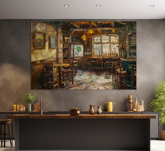 Irish Pub Vintage Painting Print Pub Wall Art Abstract Pub Print Man Cave Wall Decor Pub Wall Decor Irish Gift