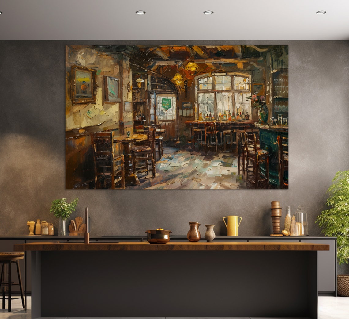 Irish Pub Vintage Painting Print Pub Wall Art Abstract Pub Print Man Cave Wall Decor Pub Wall Decor Irish Gift