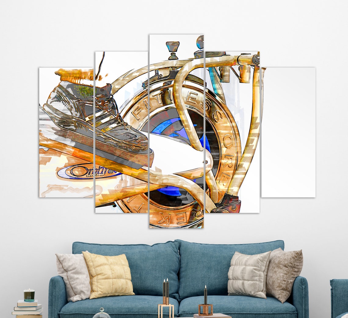Fitness Wall Art Cycling In Gym Print Fitness Paintings Gym Wall Decor Fitness Motivation - Image 3