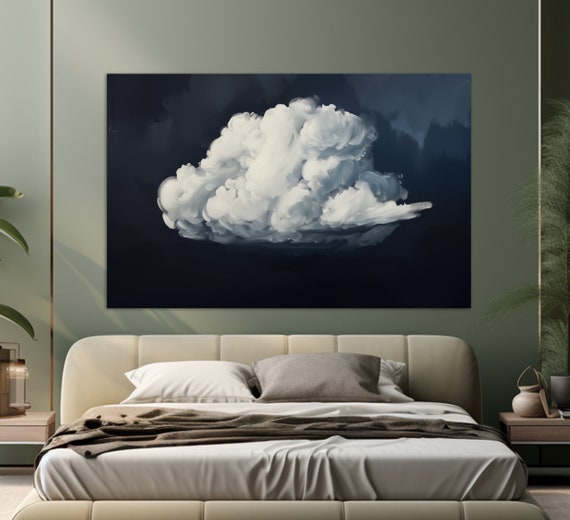 Minimalist Cloud Painting Print Night Sky Wall Art Sky Painting Cloud Poster Clouds Wall Art Abstract Wall Art