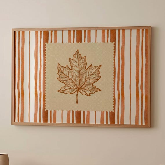 Maple Leaf Vintage Poster, Cozy Fall Decor