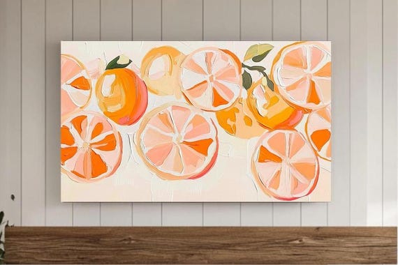 Frame Tv Art Textured Citrus For Colorful Pop Summer Or Spring Instant