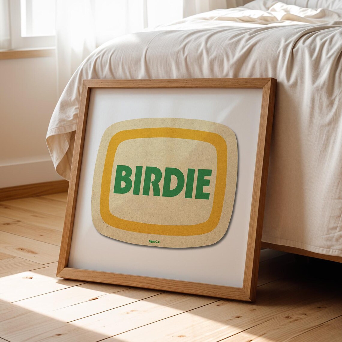 Golf Birdie Art Print for Game Room, Bar & Man Cave