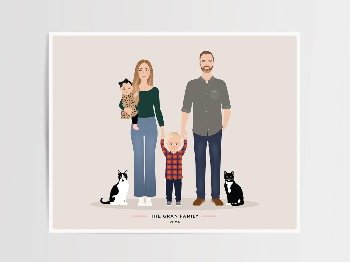 Family Illustration Gift For Her, Mothers Day - Image 4