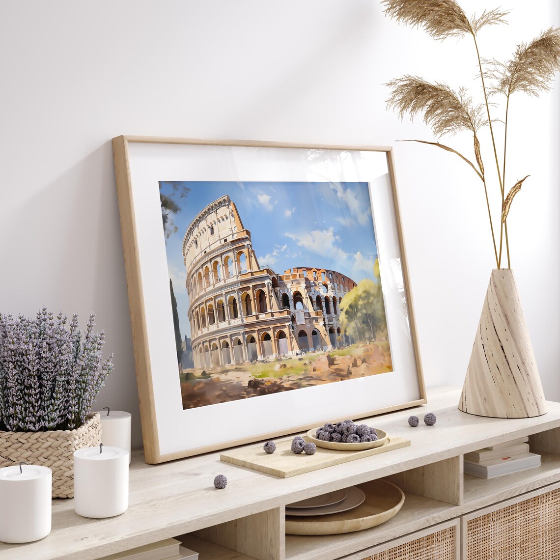 Rome Colosseum in Bright Daylight with Blue Sky Travel Poster - Image 2