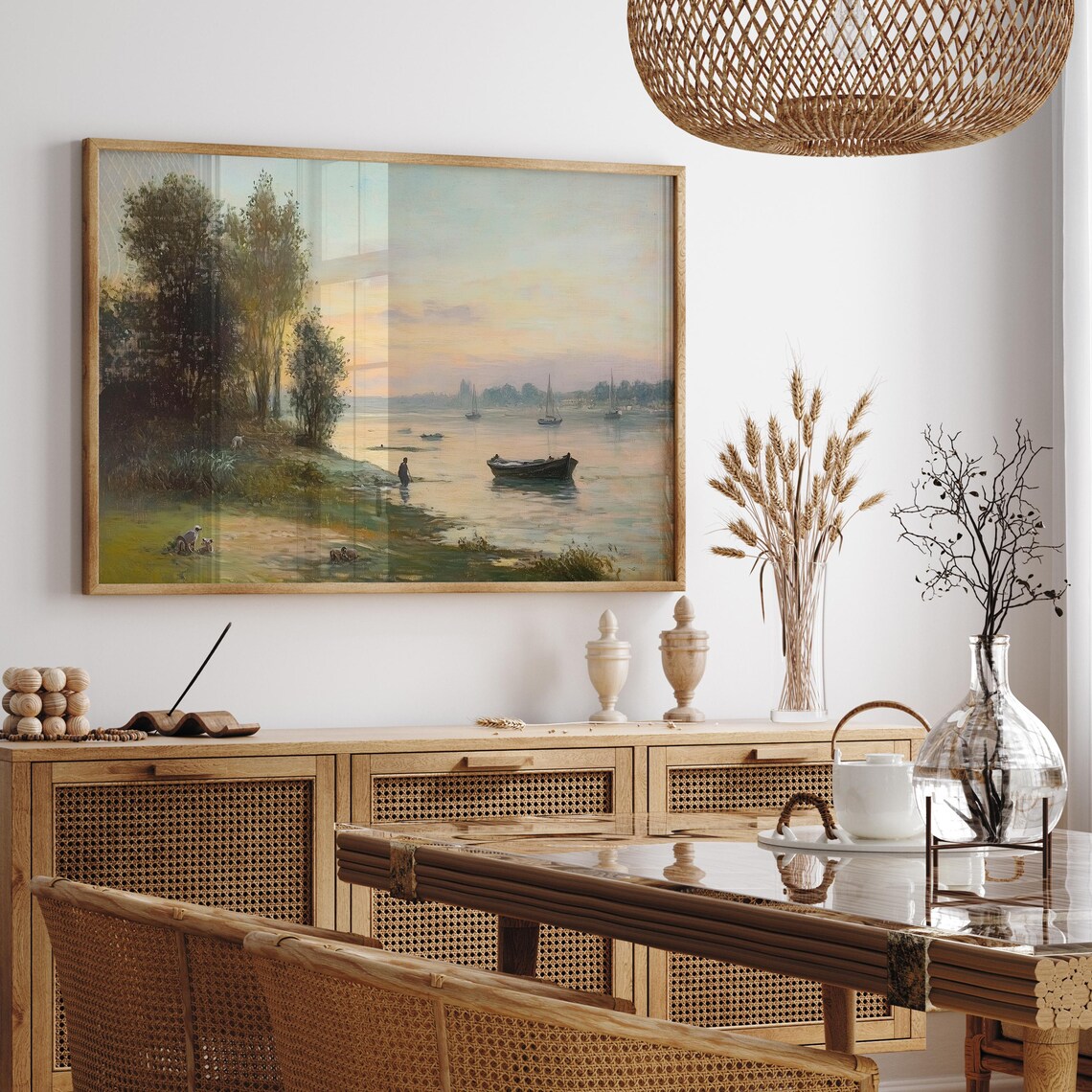 Sunset Harbor Boats Romantic Vintage Seascape Nautical Art Poster - Image 4