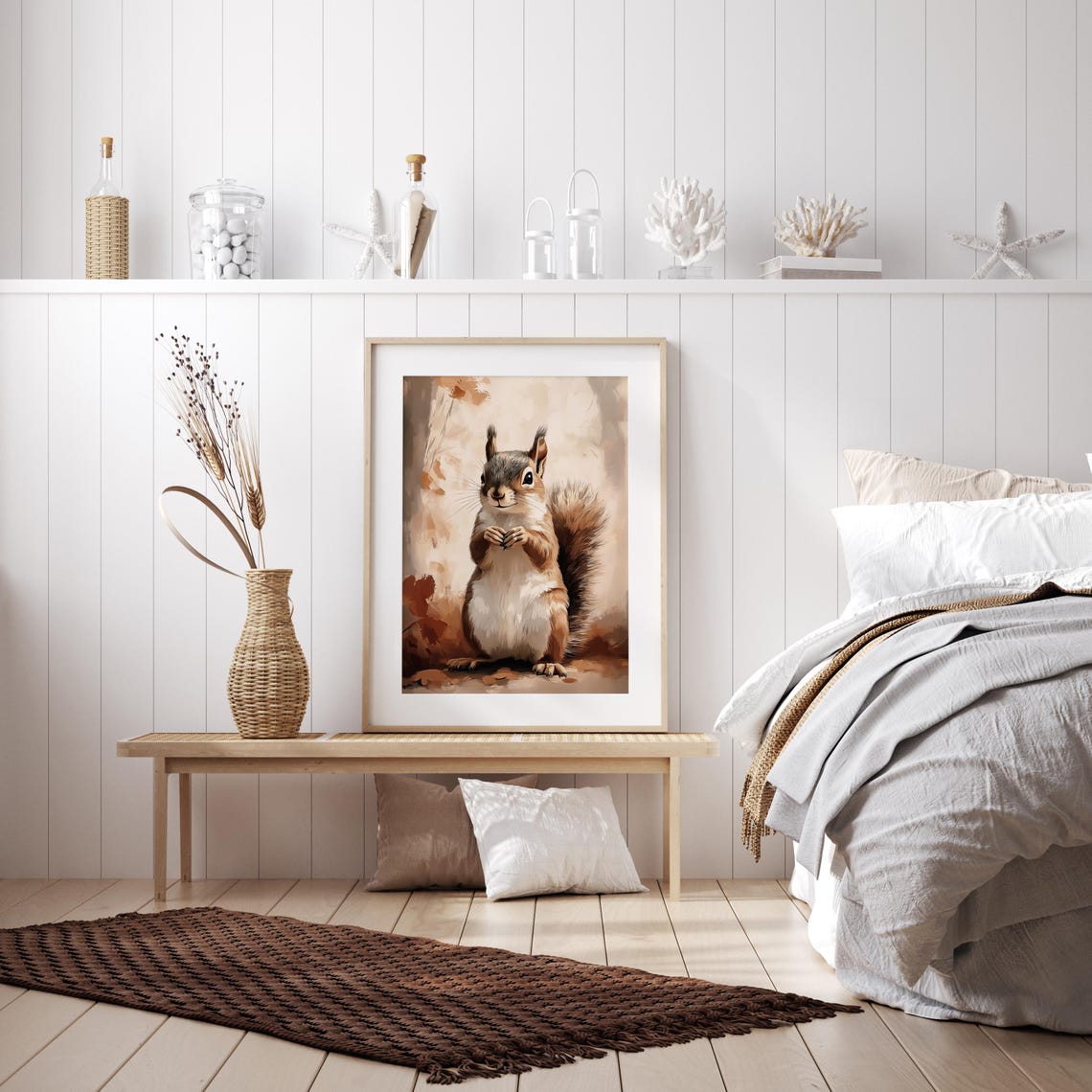 Cheerful Squirrel with Big Eyes and Fluffy Tail Portrait Poster - Image 4