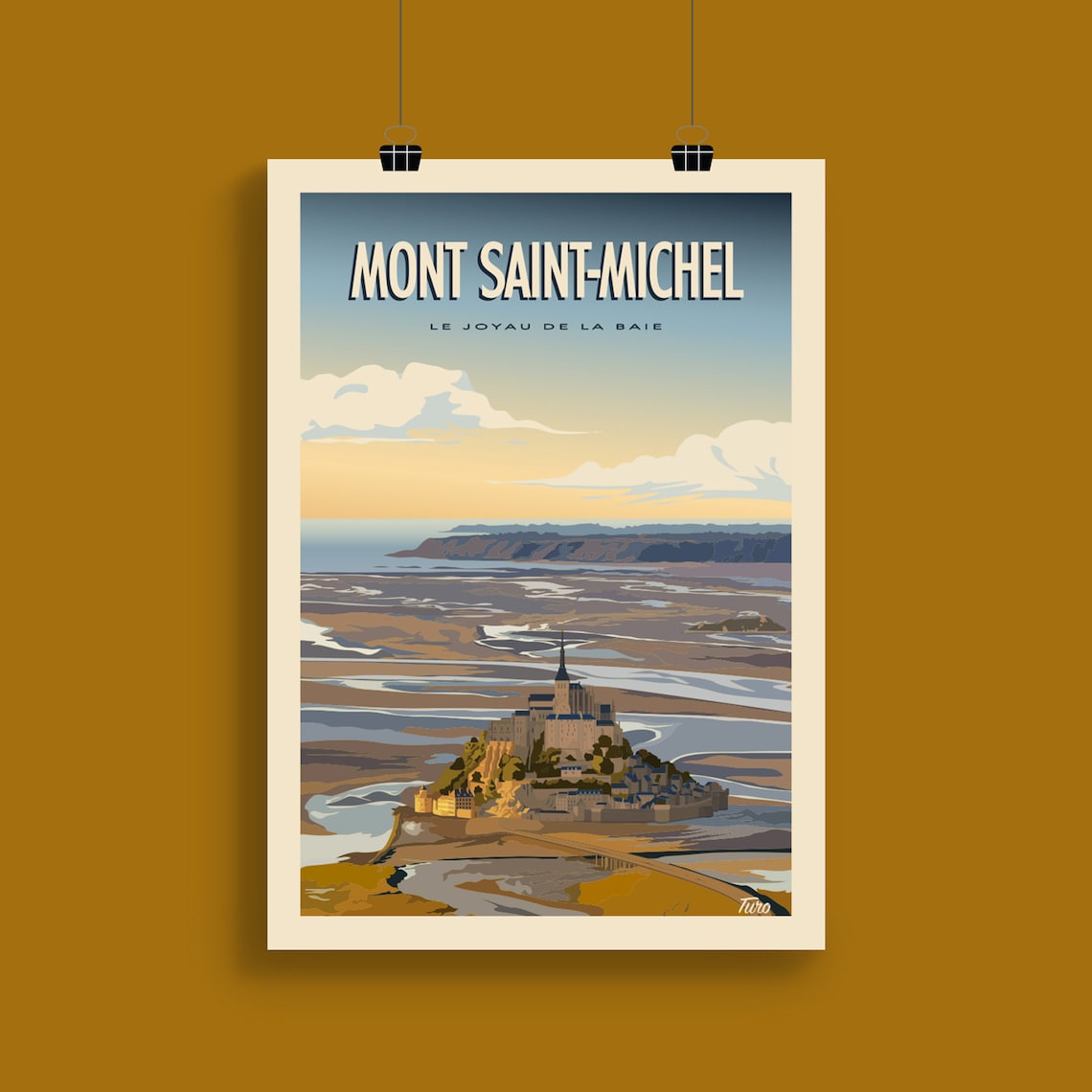 Mont Saint Michel Vintage Normandy Travel Poster - Image 2