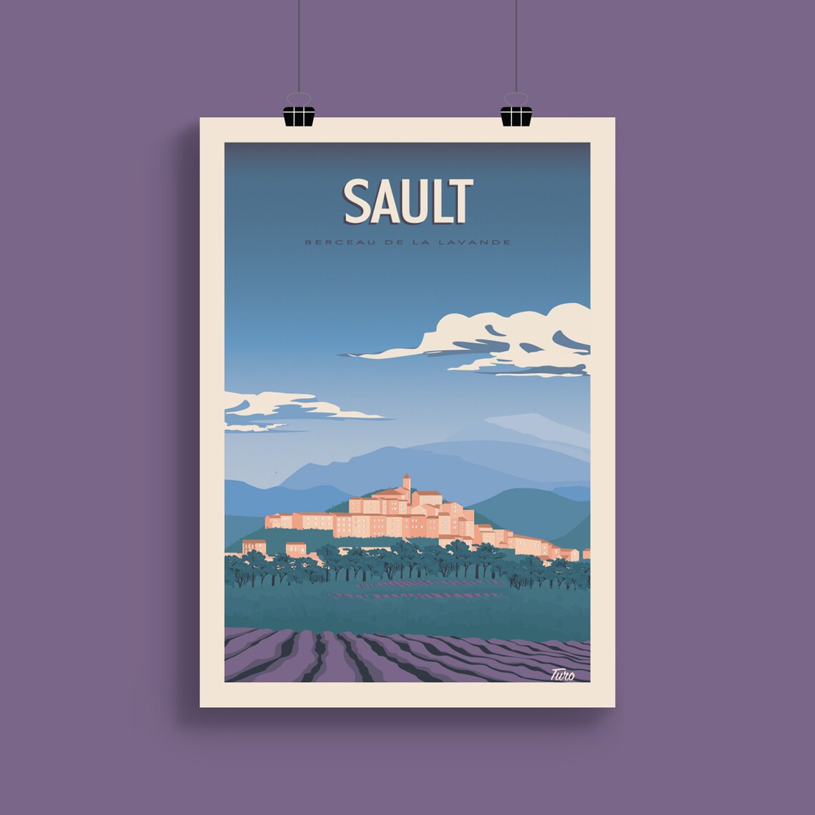 Sault Vintage Travel Poster, Vaucluse Lavender - Image 2