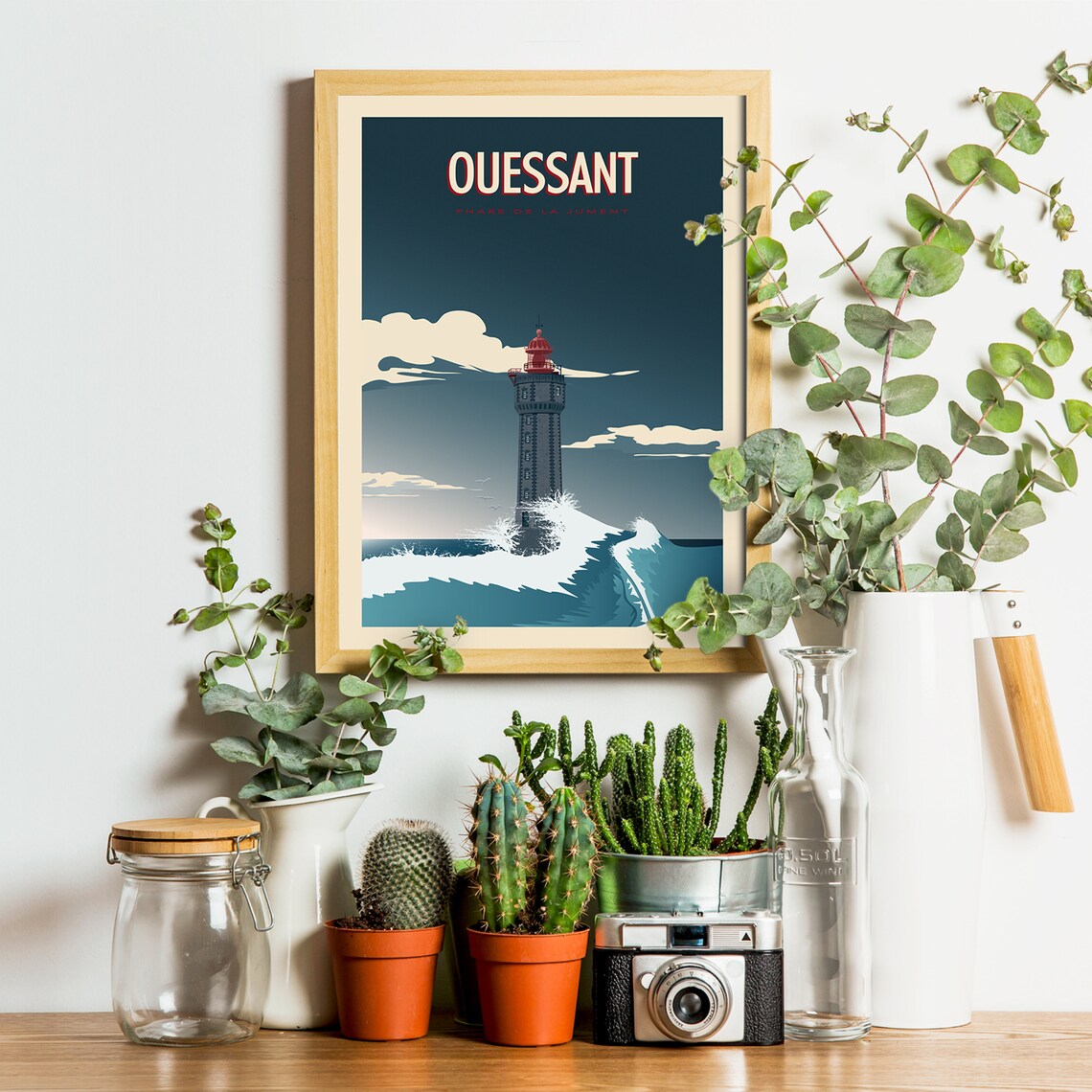 Ouessant Vintage Travel Poster, Brittany Lighthouse - Image 3