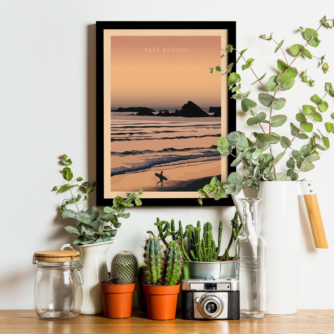Biarritz Rocher De La Vierge Vintage Travel Poster - Image 3