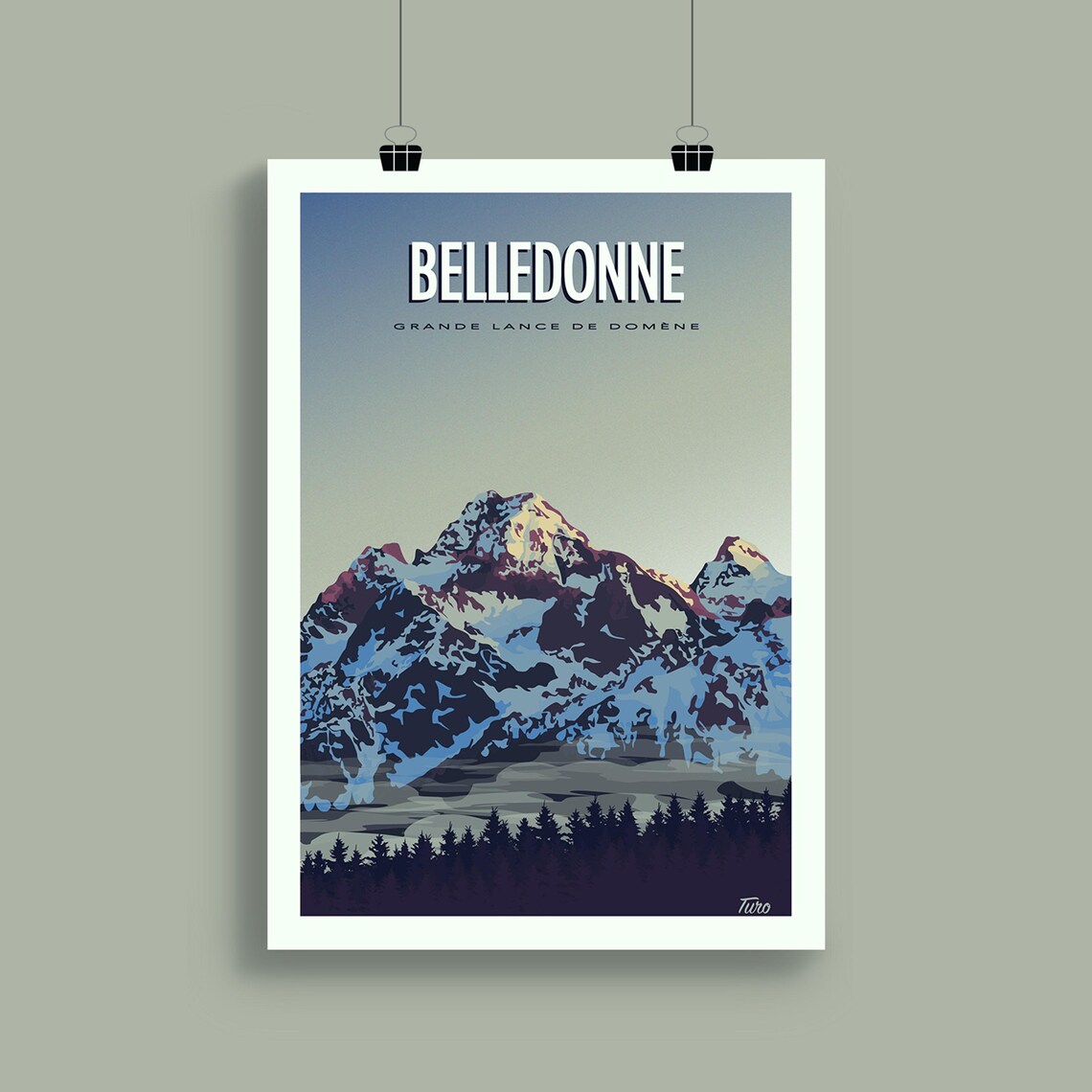Belledonne Vintage Travel Poster, Grenoble Decor - Image 2