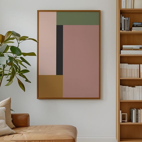 Earthy Color Block Wall Art Modern Geometric Abstract Print Terracotta Minimalist Decor Warm Neutral Poster