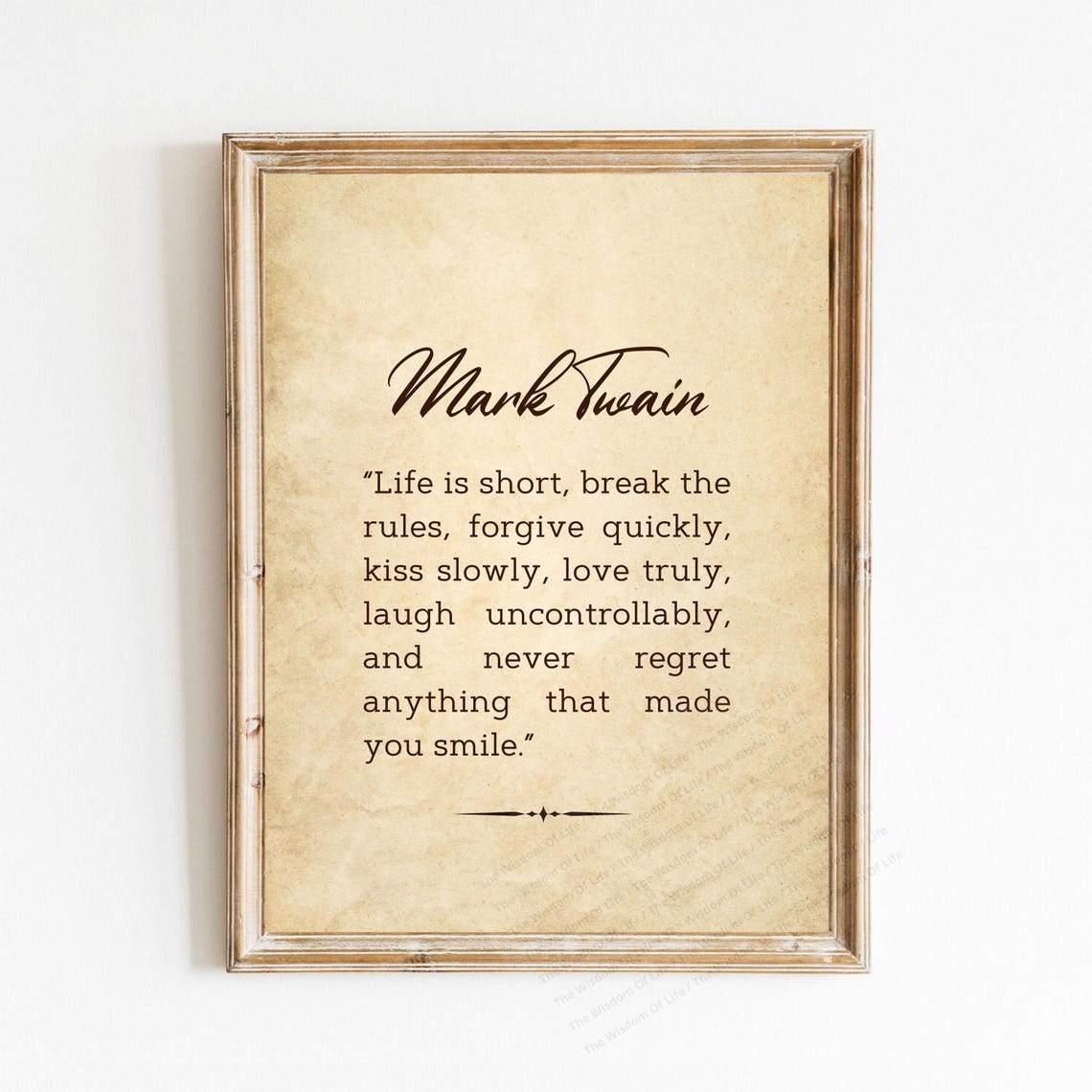 Mark Twain Life Is Short Break the Rules Inspirational Quote Print - Image 7