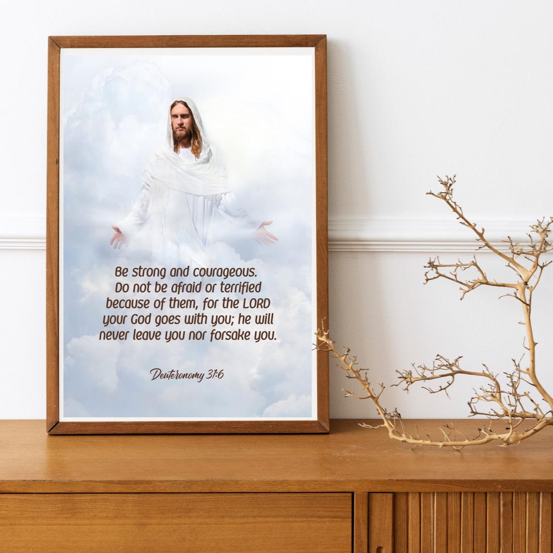 6 Bible Verse Deuteronomy 316 Be Strong And Courageous Scripture Wall Art Scripture Print Christian Gift - Image 7