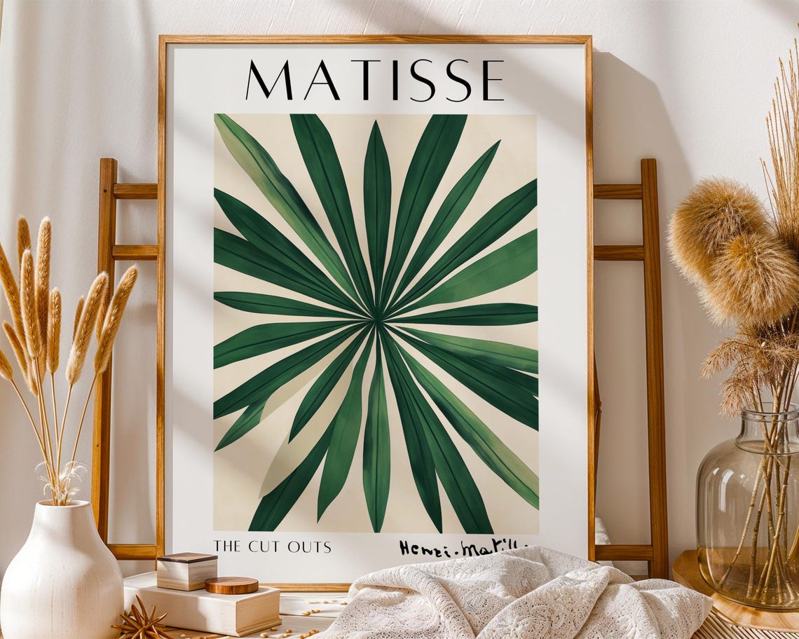 Henri Matisse Cut-Outs Green Palm Leaf Botanical Art Decor Poster