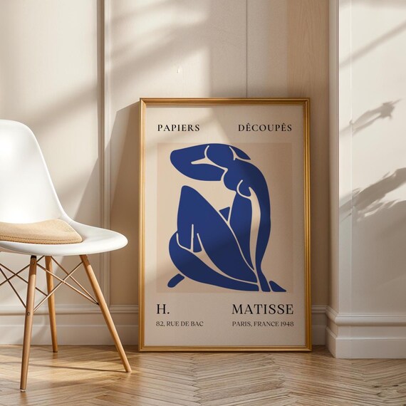 Matisse Blue Nude Cutout Poster 1948 Abstract Female Figure Minimalist Art