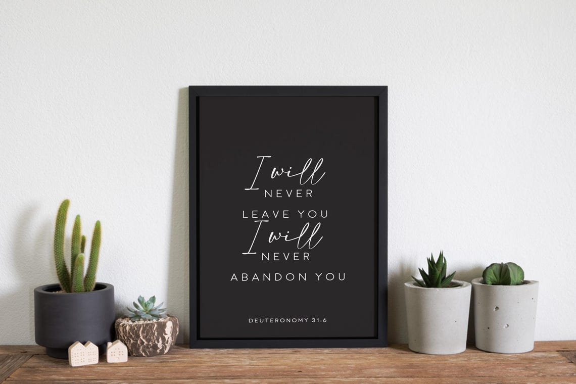 I Will Never Leave You I Will Never Abandon You Black Verse Poster - Image 2