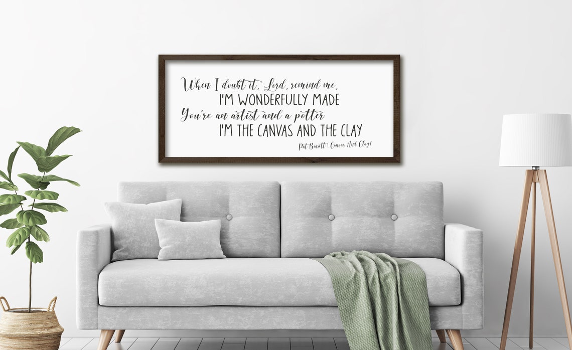 When I Doubt It Lord Remind Me Canvas and Clay Lyrics Sign Poster - Image 2