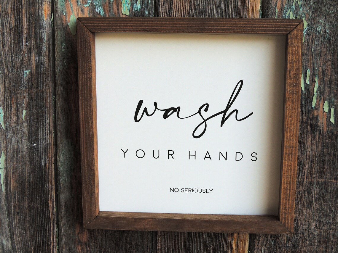 Wash Your Hands No Seriously Funny Bathroom Wall Sign Poster - Image 3