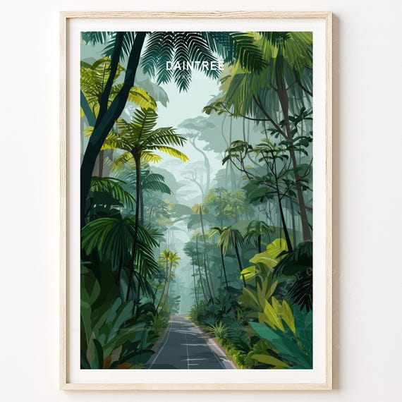 Daintree Travel Poster Australia Wall Art Print Home Decor Minimalist Birthday Gifts