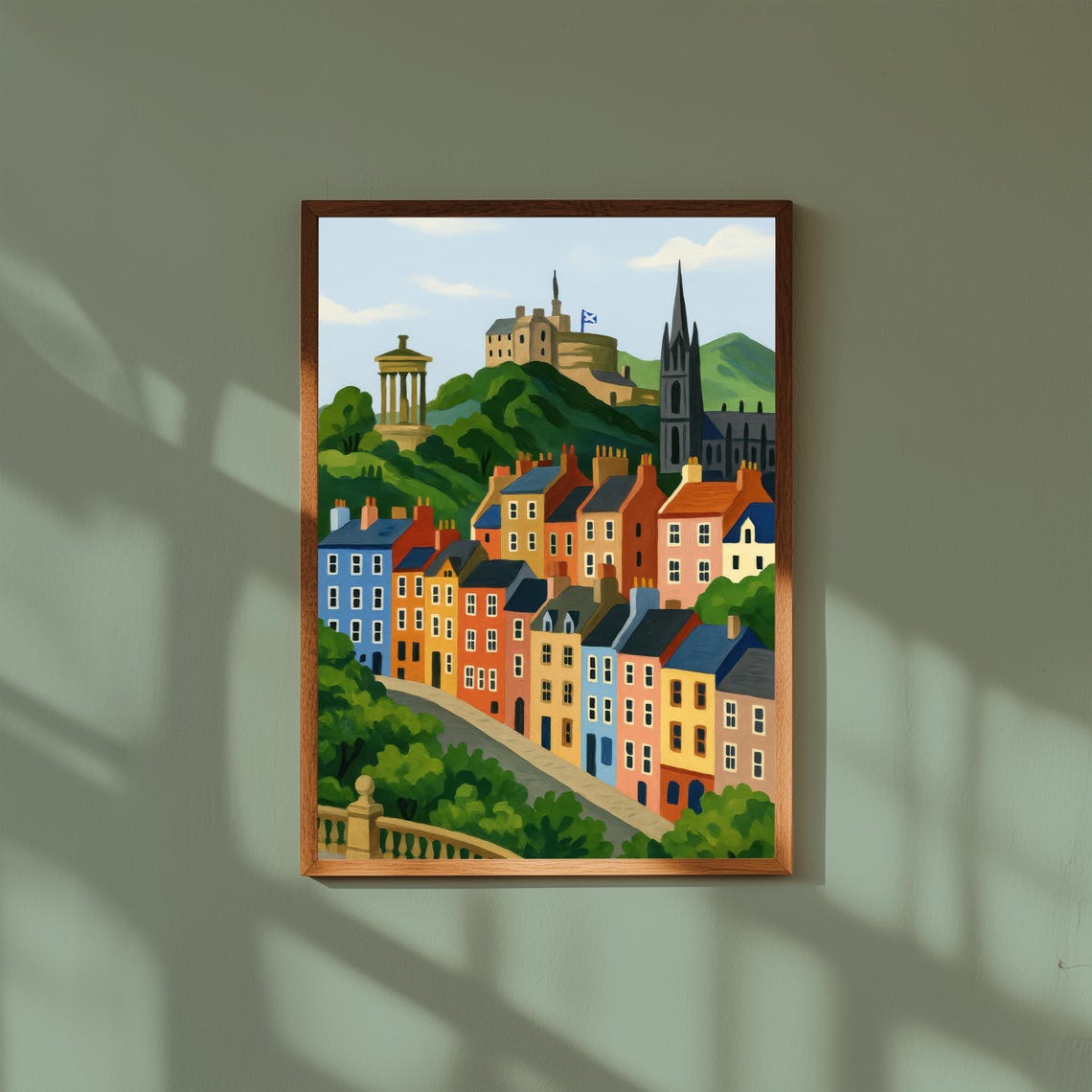 Edinburgh Colorful Victoria Street With Castle On The Hill Poster