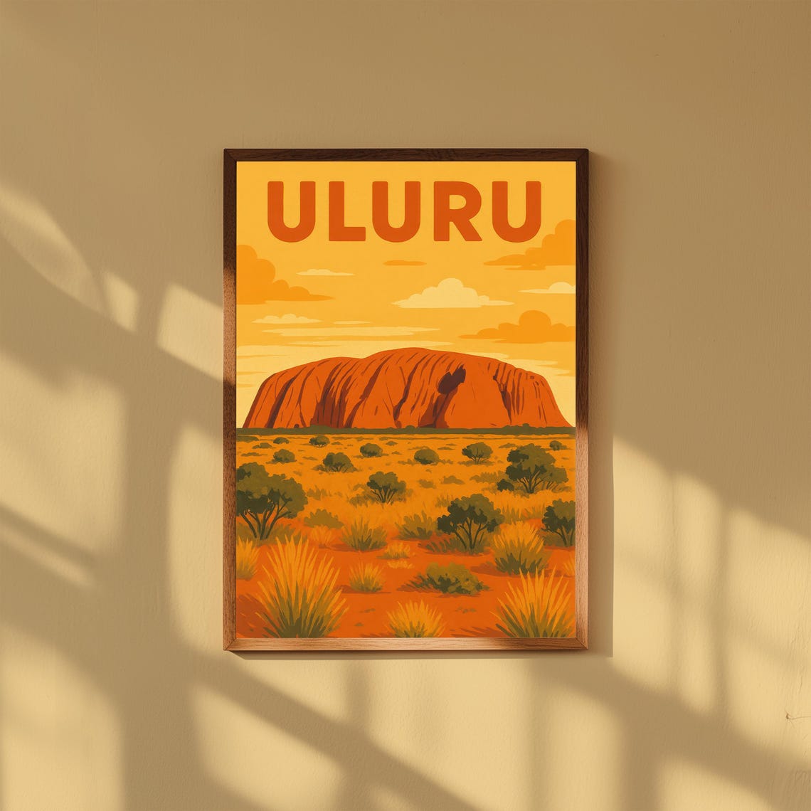 Uluru Red Rock Formation at Dawn Outback Australia Travel Poster