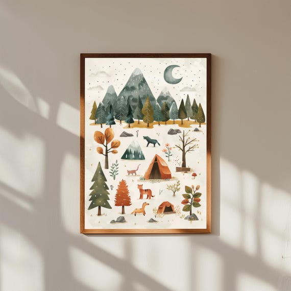 Adventure Alphabet Nursery Poster Outdoor Theme Abc Chart