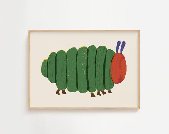 Hungry Bug Abstract Caterpillar Inspired Art Print