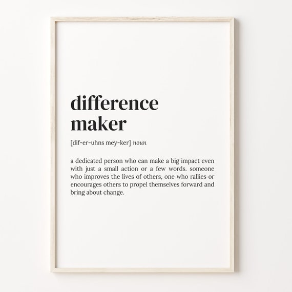 Difference Maker Definition Poster Gift For Nurse