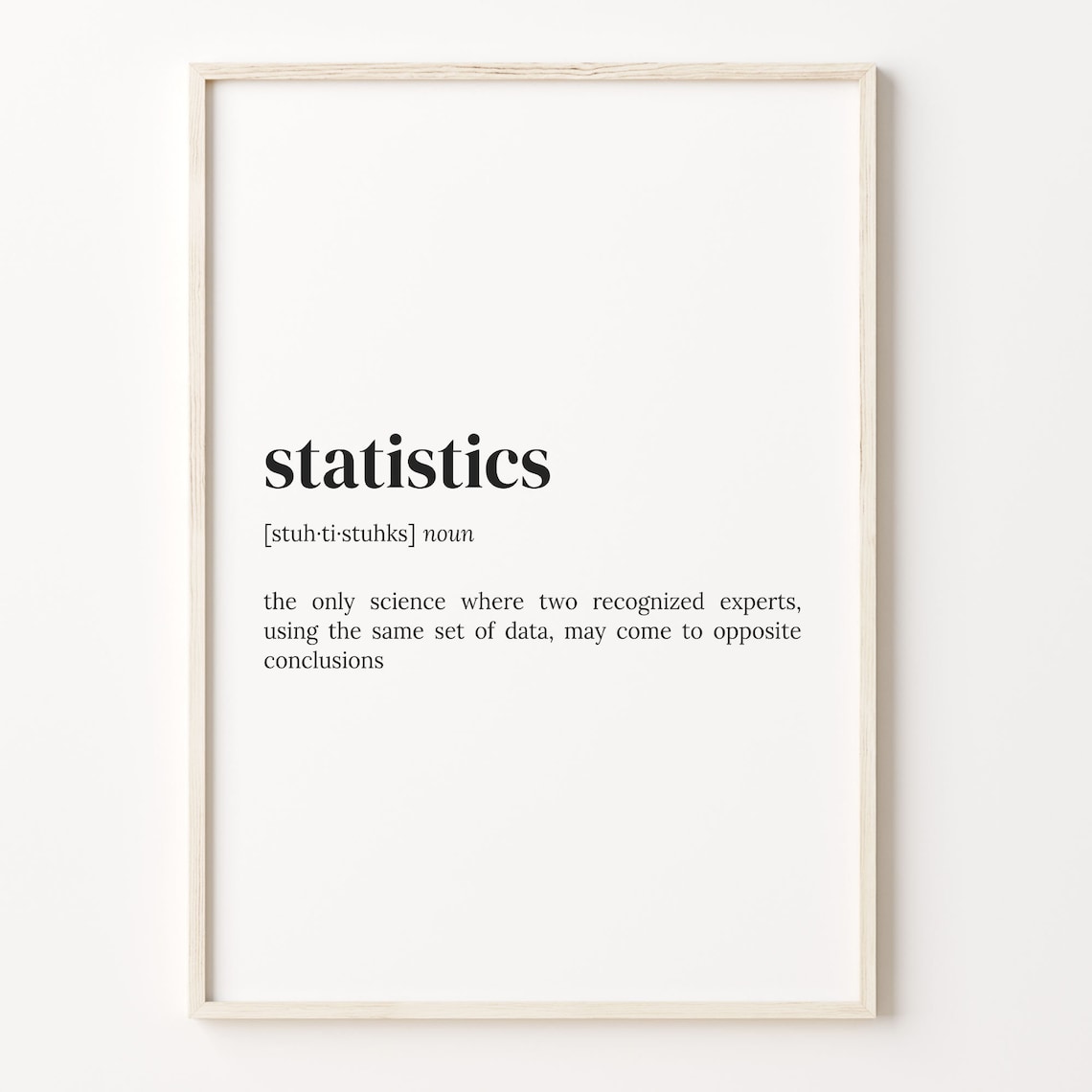 Statistics Definition Quote Poster, Dictionary Art