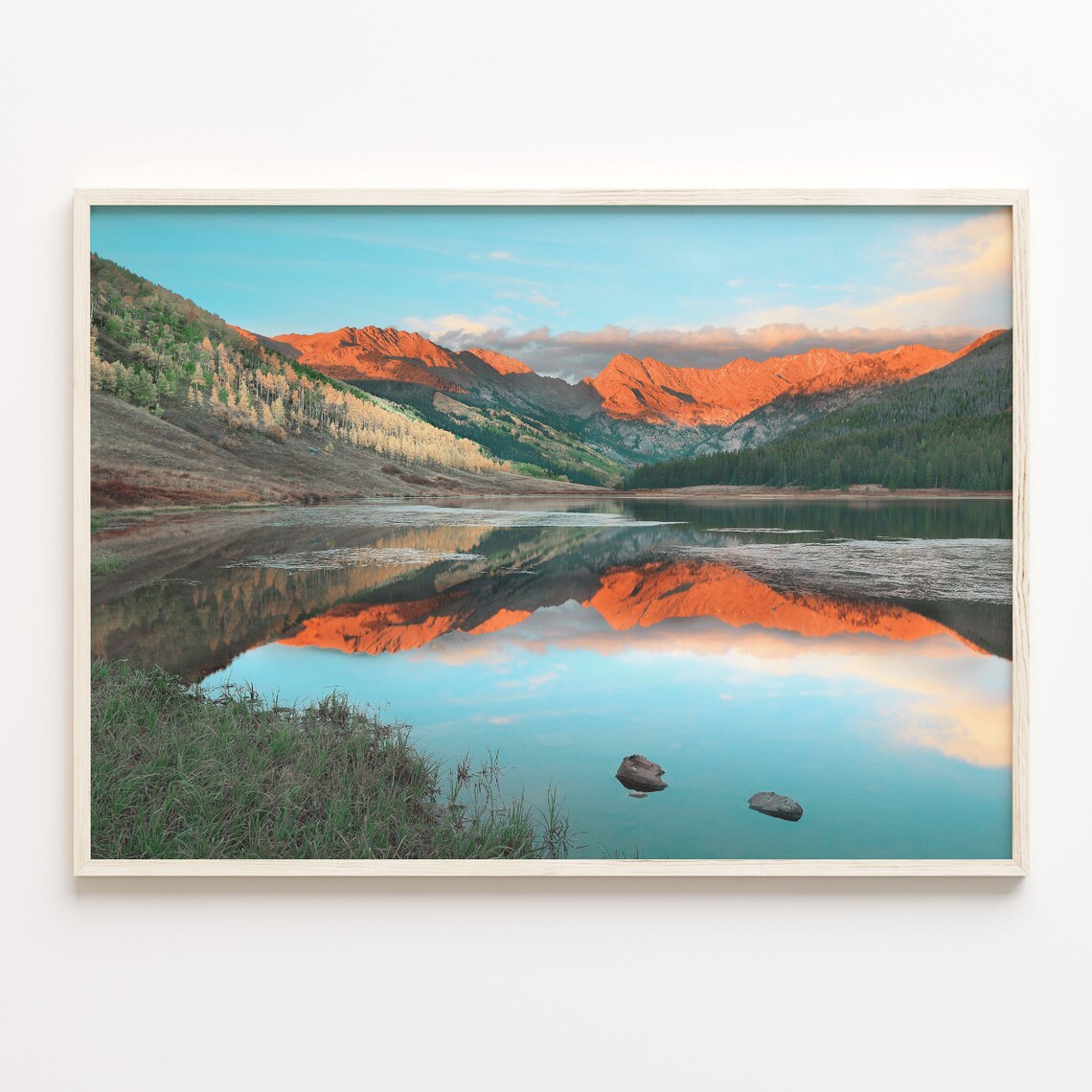 Vail Colorado Alpine Lake Sunrise Mountain Reflection Photo Poster