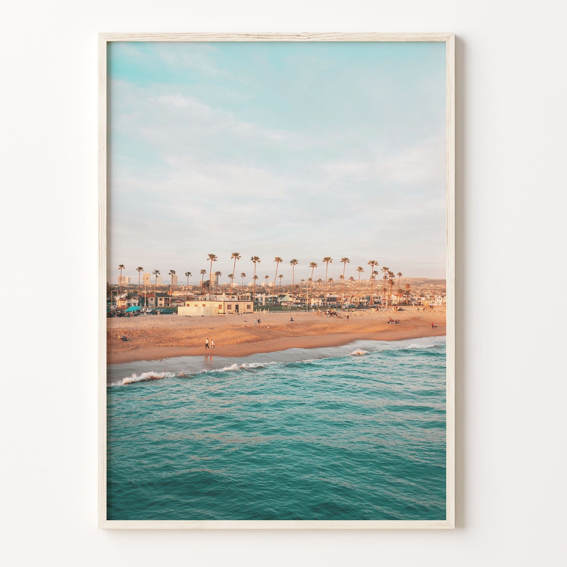 Palm Tree Beach with Turquoise Water California Coast Poster