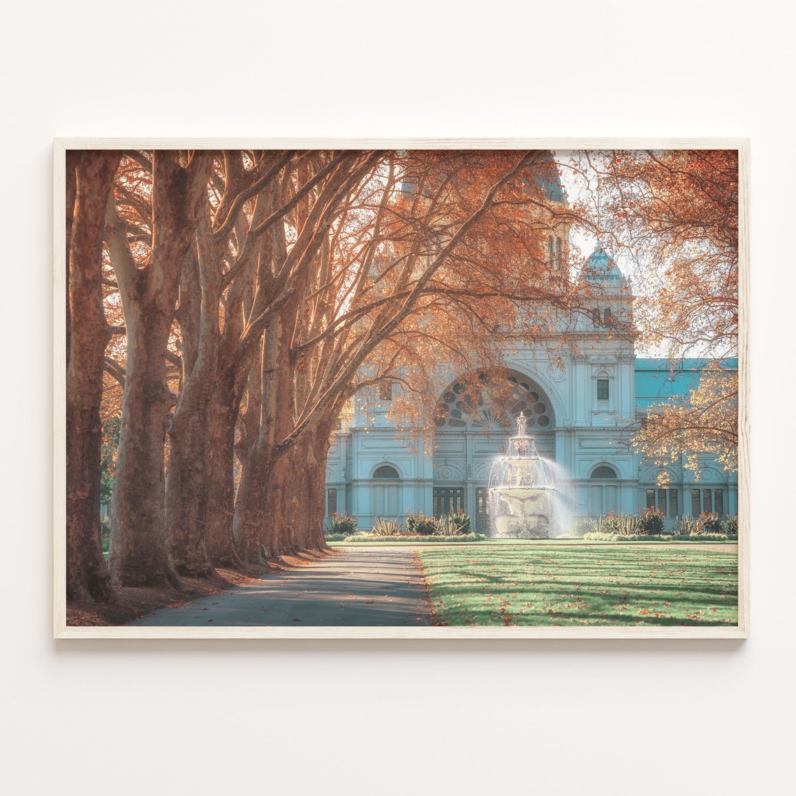 Melbourne Royal Exhibition Building Autumn Trees Photography Poster